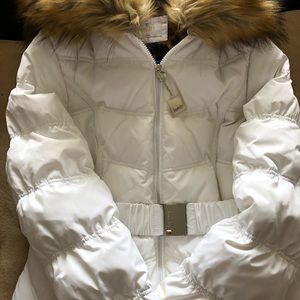 Laundry/Shelli Segal Faux Fur trim puffer coat